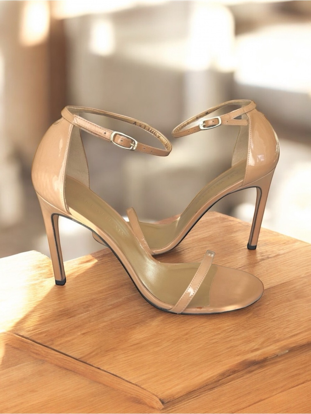 🆕 Stuart Weitzman Nudistsong Patent Sandals Nude